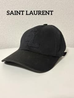 SAINT LAURENT 刺繍 ベースボールキャップ ブラック - メルカリ
