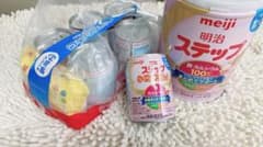 明治 ステップ 粉ミルク 800g、らくらくミルク缶240ml×6のサムネイル