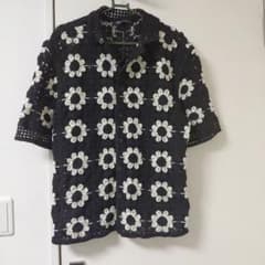 ZARA クロシェ編み フラワーモチーフ シャツ　Mのサムネイル