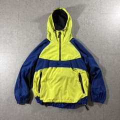 90sNIKE ACGナイロンアノラックパーカー刺繍ロゴ蛍光イエロードローコード 90sNIKE ACGナイロンアノラックパーカー刺繍ロゴ蛍光イエロードロー