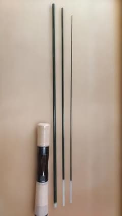 3ピースグラスロッドブランク ウッドリールシート コルクグリップ