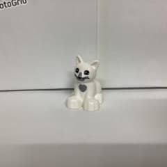 레고 듀프로 동물 흰 고양이 고양이 흰 고양이 두부 1개 고양이