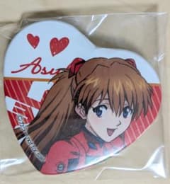 エヴァンゲリオンのアスカのハート型缶バッジ - メルカリ