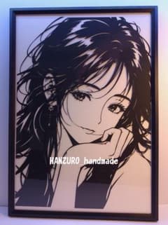 切り絵 見つめるまなざし | A4額装 女性アート HANZURO - メルカリ