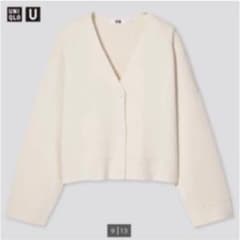 UNIQLO ミラノリブショートVネックカーディガンのサムネイル