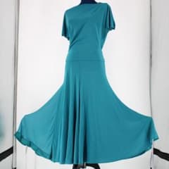 チャコット　社交ダンス　セットアップ✳︎バラ売り不可 美品 日本製 社交ダンス衣装】グリーン CHACOTT 上下セット ツーピース