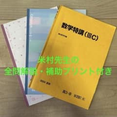 駿台夏期講習数学特講（IIIC）2024 米村先生全問解説板書・補助