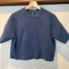 ユニクロ　ウォッシャブルミラノリブセーター/半袖のサムネイル