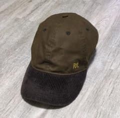 RRL ダブルアールエル コーデュロイオイルドキャップ ブラウン ロゴ