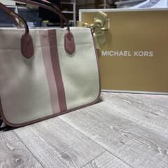 MICHAEL KORS トートバッグ クリーム・ピンク - メルカリ