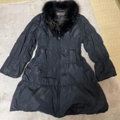 極美品】BALMAIN ダウンコート Aライン ラクーン ロング ブラック L