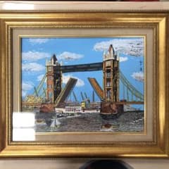 油彩画F6号 手書き肉筆画 ロンドンのタワーブリッジ 山下 清 - メルカリ