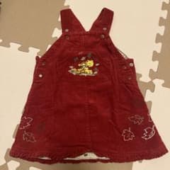 Winnie & Friends 赤 コーデュロイ ジャンバースカートのサムネイル