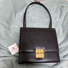 GIVENCHY ヴィンテージ4G ロゴ 金具 カーフ レザー ハンドバッグ