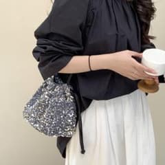 スパンコール 巾着ショルダー 華やか パーティー 結婚式 デート 女子会のサムネイル