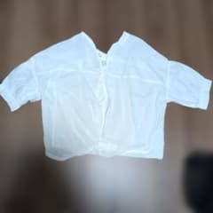 Hunch 半袖 ホワイト コットン ブラウス Mサイズのサムネイル