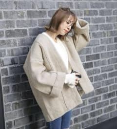 select MOCA ワイドスリーブ長袖ニットコート