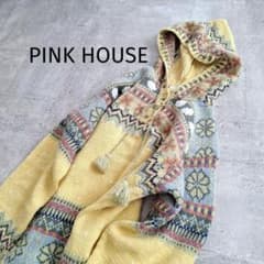 【美品】希少 ピンクハウス フェアアイル柄 ウール ニット クマ モチーフ PINK HOUSE ピンクハウス フェアアイル柄 フーディー ニット 美品