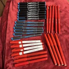 お買得！蛍光ペン（青）とサインペン（赤）30本セット - メルカリ