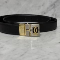 90s Cartier カルティエ リバーシブルベルト 本革 ブラック 黒 - メルカリ