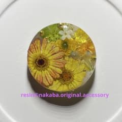 fu-1 ハンドメイド レジン ヘアゴム ブローチ ポニーフック