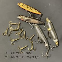 入手困難【サイズ1/0】100本　イーグルクロー376M　ゴールドトレブルフック 入手困難【サイズ1/0】10本 イーグルクロー 376M ゴールドトレブル