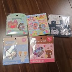 キャラクターシール 5点セット おはじきシールのサムネイル