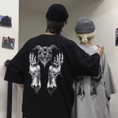 【ラスト2点】半袖 メンズ  XL ストリート系  tシャツ カップル 韓国 黒のサムネイル