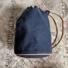 HERMES エルメス ポロションミミル GM ネイビー キャンバス 巾着バッグ