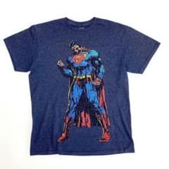 スーパーマン Tシャツ M ダークブルー 半袖 古着