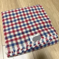 【布もよう】トリコロール チェック柄 コットンリネン 2m 赤×青×生成のサムネイル