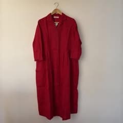fog linen work リネン100% halワンピース 赤 - メルカリ