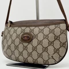 GUCCI GG ショルダーバッグ ベージュ 金具 レザー ロゴ - メルカリ