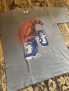 90s USA製 Tシャツ M フェードグレー シングルステッチ　墨黒のサムネイル