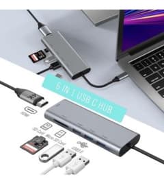24-USB C ハブ変換アダプター 6-in-1 Type C 多機能ハブのサムネイル