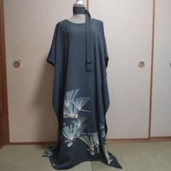 正絹 友禅 訪問着 作家物 着物リメイク ロングドレス セミオーダー