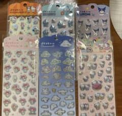 6種セット★即日発送 ぷくっとシールキ ティシナモロールマイメロ ダイソーのサムネイル