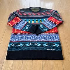 美品｜希少品】ディーゼル DIESEL ニット｜総柄 マルチカラー｜Sサイズ