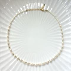 ハンドメイド　淡水パール　ビーズ　ホワイト　ネックレスのサムネイル