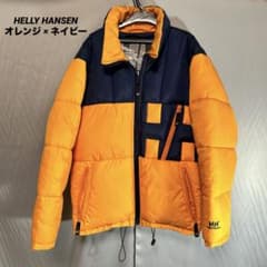HELLY HANSEN ダウンジャケット メンズ S オレンジ × ネイビー - メルカリ