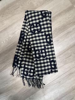 GUCCI 644365 マフラー ジャガード GG ギンガムチェック GUCCI 644365 マフラー ジャガード GG ギンガムチェック - メルカリ