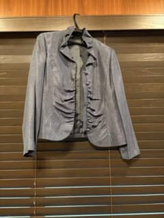 ラメ入り フリルカラー ジャケット グレーのサムネイル