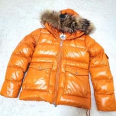 極美品】PYRENEX オレンジ シャイニー ダウンジャケット ラクーン 