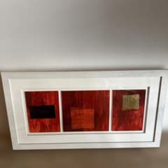 赤の抽象画 3パネル　58×107㎝ 赤の抽象画 3パネル 58×107㎝ - メルカリ
