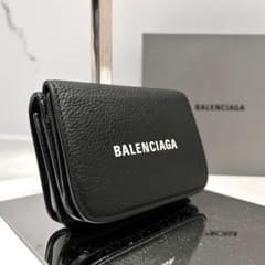 ◇極美品◇バレンシアガ エブリデイ コンパクト三つ折り財布 レザー
