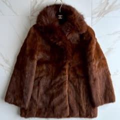 極美品■EMBA　リアルファーコート　フォックス女優襟　高級毛皮　大きいサイズ 極美品□EMBA リアルファーコート フォックス女優襟 高級毛皮 大きい