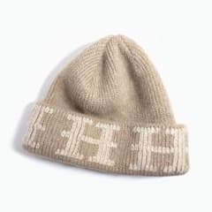 HERMES エルメス　カシミア100%ニット帽 90s新品HERMES✨エルメス Hロゴ カシミヤ100％ニット帽 イタリア製