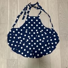 ネイビーブルー 水玉 エプロン セットのサムネイル