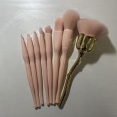 【大特価！】メイクブラシ8本セット　ピンク　小さめ　シンプル　コンパクト バラのサムネイル