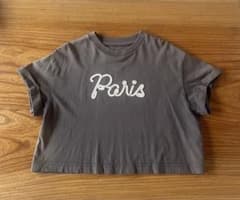 GU Paris ロゴ刺繍 Tシャツ グレーのサムネイル